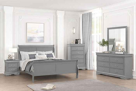 Louis Philippe Gray 5-Piece Queen Bedroom Set by Furniture of America at Eve Furniture