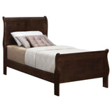 Louis Philippe White 4-Piece Twin Panel Bedroom Set with High Headboard