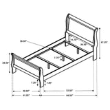 Louis Philippe White 4-Piece Twin Panel Bedroom Set with High Headboard