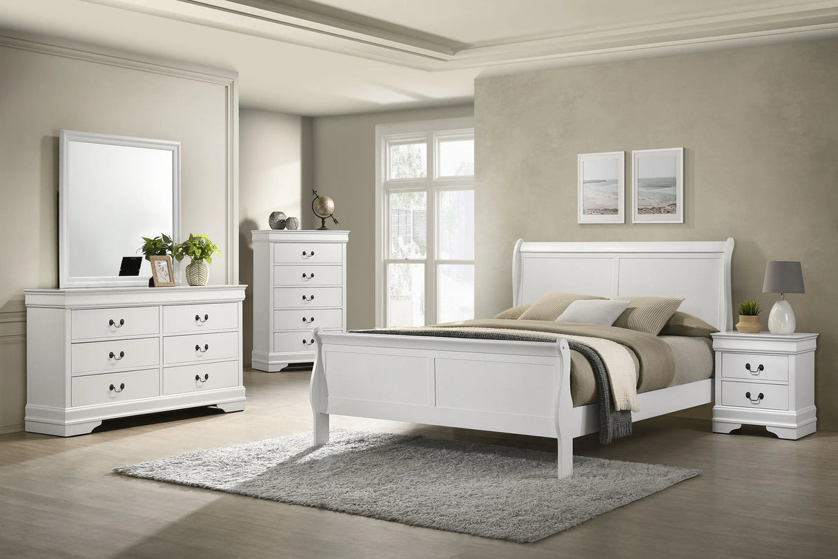 Louis Philippe White 2-drawer Nightstand Bedside Table by Coaster at Eve Furniture
