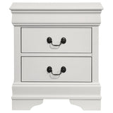Louis Philippe White 2-drawer Nightstand Bedside Table by Coaster at Eve Furniture