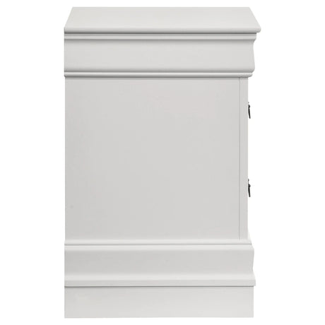 Louis Philippe White 2-drawer Nightstand Bedside Table by Coaster at Eve Furniture