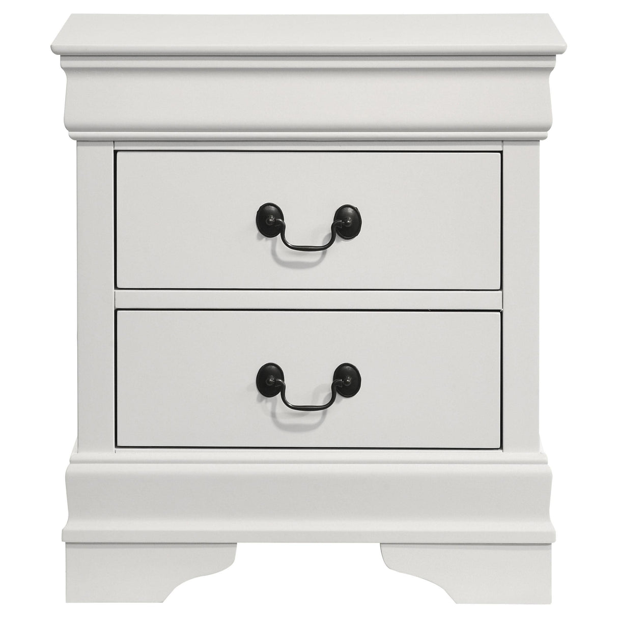 Louis Philippe White 2-drawer Nightstand Bedside Table by Coaster at Eve Furniture