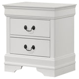Louis Philippe White 2-drawer Nightstand Bedside Table by Coaster at Eve Furniture
