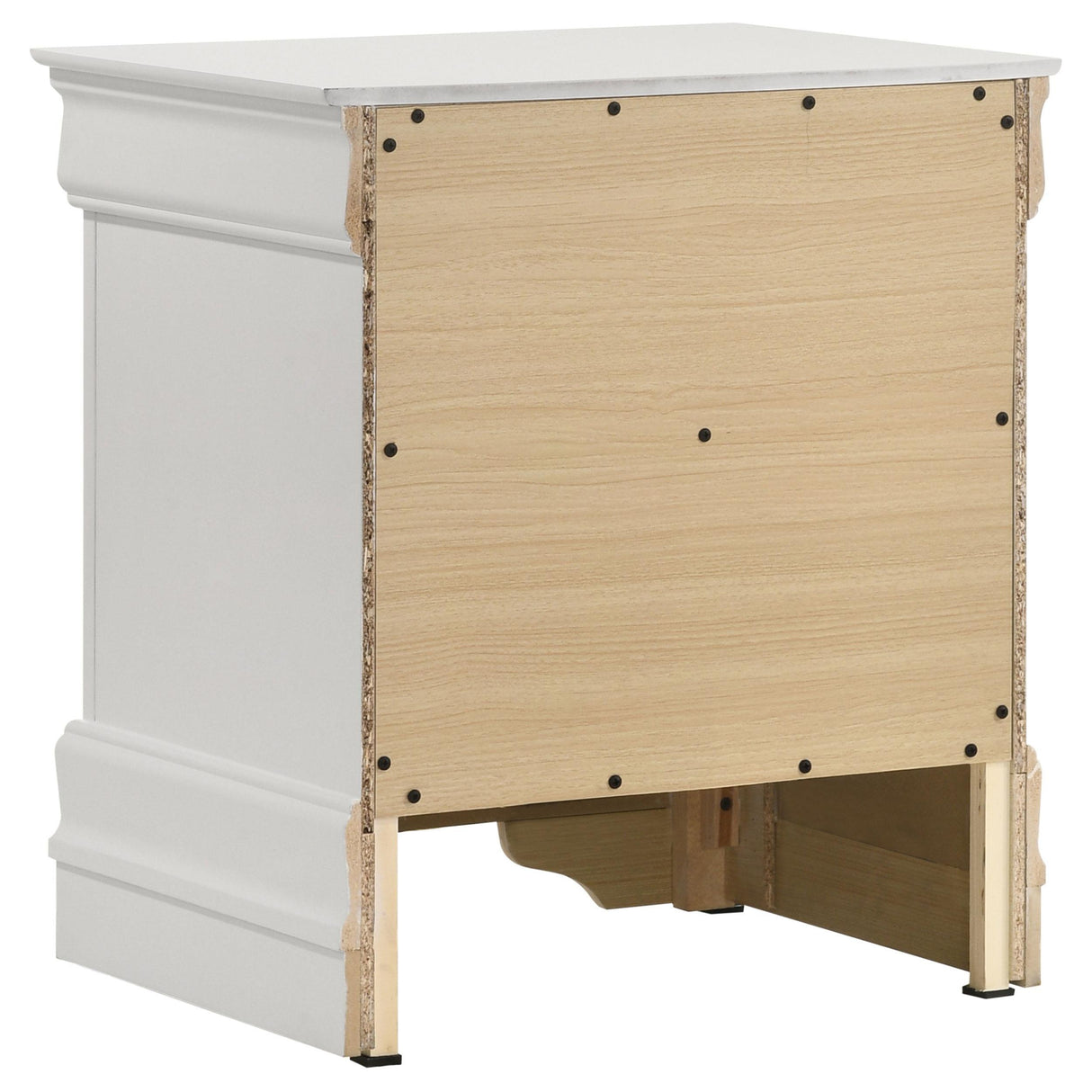 Louis Philippe White 2-drawer Nightstand Bedside Table by Coaster at Eve Furniture