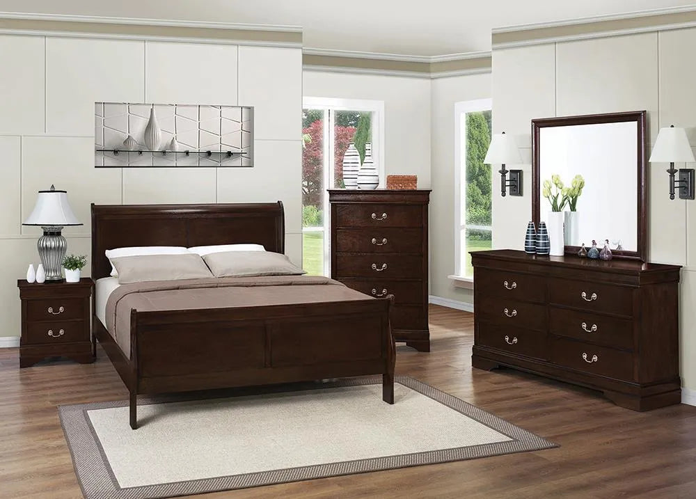 Louis Philippe White 4-Piece Full Panel Bedroom Set with High Headboard by Coaster at Eve Furniture