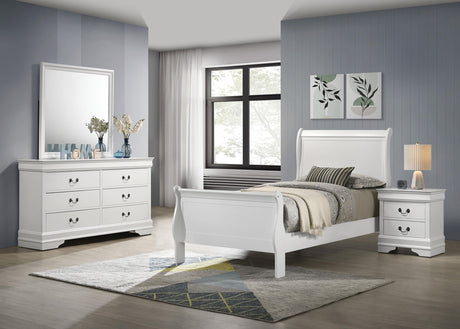 Louis Philippe White 4-Piece Twin Bedroom Set by Coaster at Eve Furniture