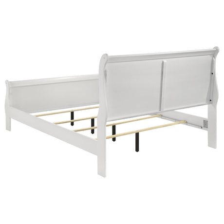 Louis Philippe White 47-inch Eastern King Sleigh Panel Bed by Coaster at Eve Furniture