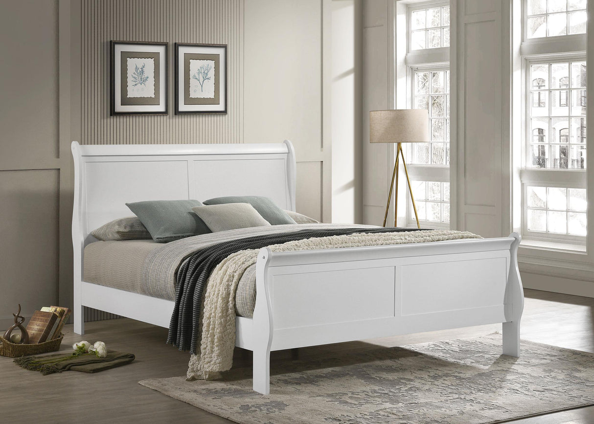 Louis Philippe White 47-inch Full Sleigh Panel Bed by Coaster at Eve Furniture