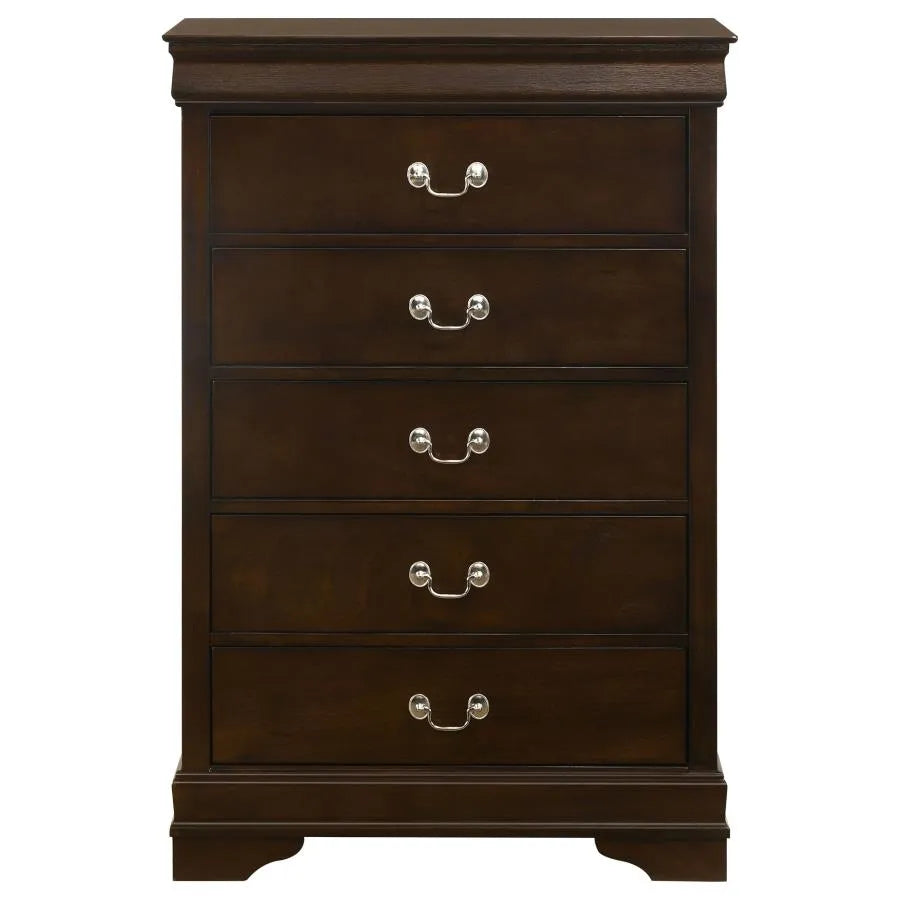 Louis Philippe White 5-Piece King Panel Bedroom Set with High Headboard by Coaster at Eve Furniture