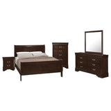 Louis Philippe White 5-Piece King Panel Bedroom Set with High Headboard by Coaster at Eve Furniture