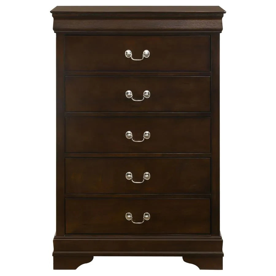 Louis Philippe White 5-Piece Queen Panel Bedroom Set with High Headboard by Coaster at Eve Furniture
