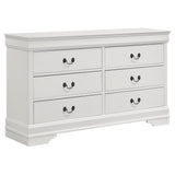 Louis Philippe White 6-drawer Dresser by Coaster at Eve Furniture