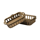 Louis Set of 2 Natural Wood Slated Nesting Trays by Mercana at Eve Furniture