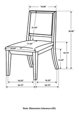 Louise Black/Cream Upholstered Dining Side Chairs, Set of 2 by Coaster at Eve Furniture