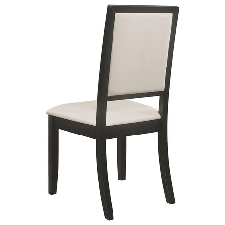 Louise Black/Cream Upholstered Dining Side Chairs, Set of 2 by Coaster at Eve Furniture