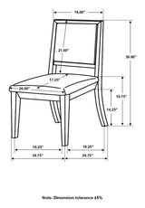 Louise Black/Cream Upholstered Dining Side Chairs, Set of 2 by Coaster at Eve Furniture