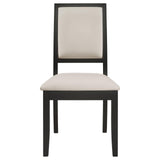 Louise Black/Cream Upholstered Dining Side Chairs, Set of 2 by Coaster at Eve Furniture