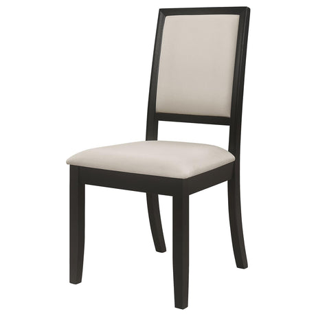 Louise Black/Cream Upholstered Dining Side Chairs, Set of 2 by Coaster at Eve Furniture