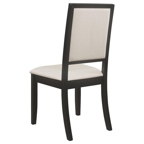 Louise Black/Cream Upholstered Dining Side Chairs, Set of 2 by Coaster at Eve Furniture