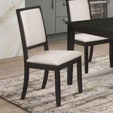 Louise Black/Cream Upholstered Dining Side Chairs, Set of 2 by Coaster at Eve Furniture