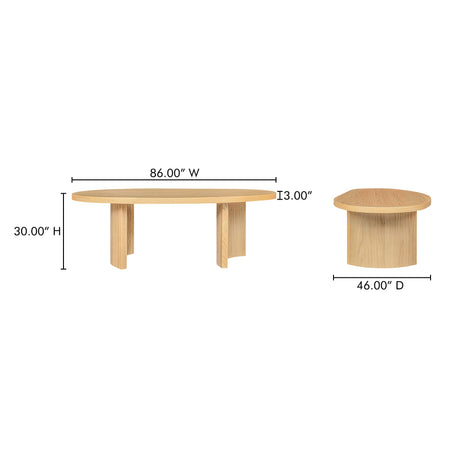 Louise Natural Dining Table by MOES at Eve Furniture