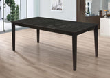 Louise Black Rectangular Dining Table with Extension Leaf