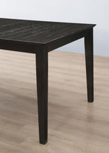 Louise Black Rectangular Dining Table with Extension Leaf