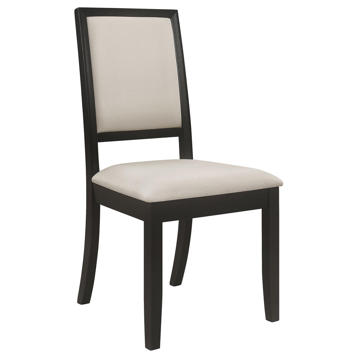 Louise Black/Cream Upholstered Dining Side Chairs, Set of 2