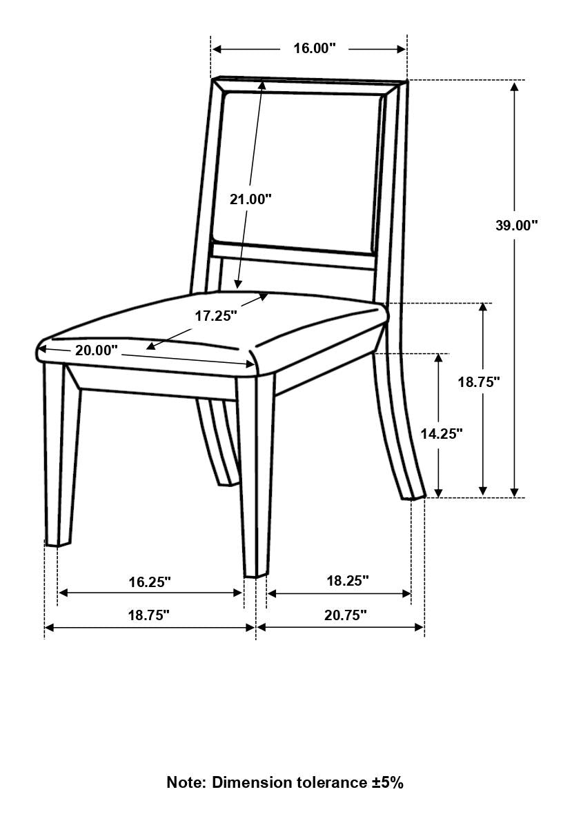 Louise Black/Cream Upholstered Dining Side Chairs, Set of 2