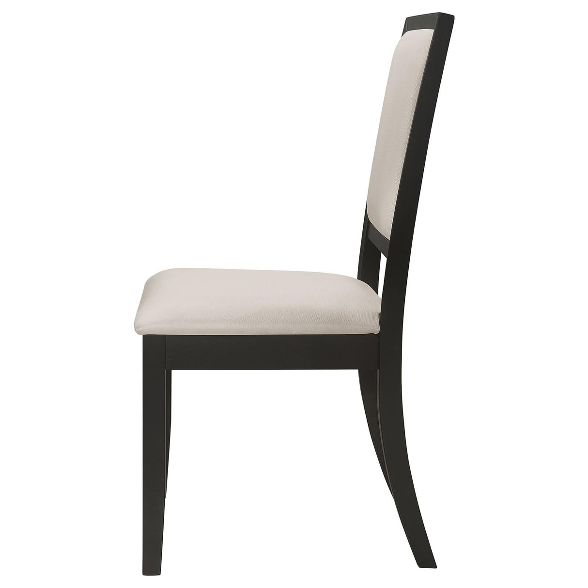 Louise Black/Cream Upholstered Dining Side Chairs, Set of 2