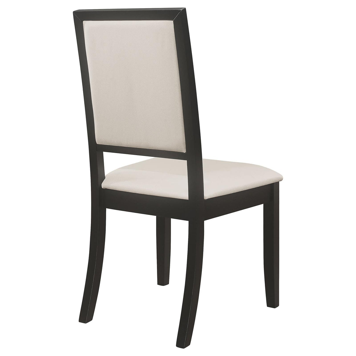 Louise Black/Cream Upholstered Dining Side Chairs, Set of 2