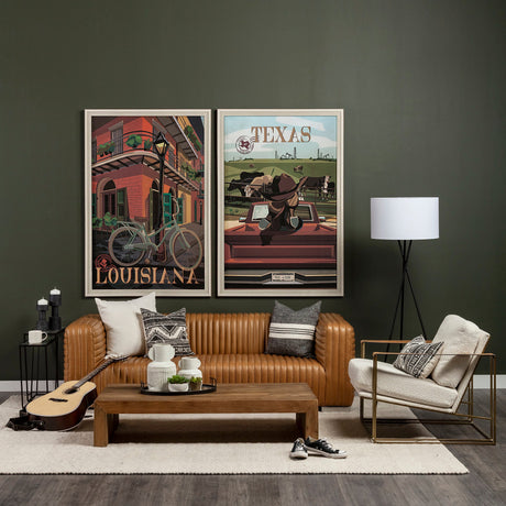 Louisiana Go USA (L) by Mercana Studio a Hand Embellished Decograph Framed Art Print by Mercana at Eve Furniture