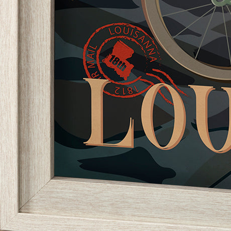 Louisiana Go USA (XL) by Mercana Studio a Hand Embellished Decograph Framed Art Print under Glass by Mercana at Eve Furniture