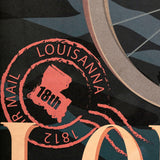 Louisiana Go USA (XL) by Mercana Studio a Hand Embellished Decograph Framed Art Print under Glass by Mercana at Eve Furniture