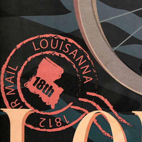 Louisiana Go USA (XL) by Mercana Studio a Hand Embellished Decograph Framed Art Print under Glass by Mercana at Eve Furniture