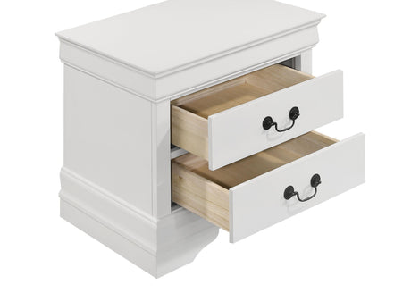 Louis Philippe White 2-drawer Nightstand Bedside Table by Coaster at Eve Furniture
