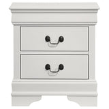 Louis Philippe White 2-drawer Nightstand Bedside Table by Coaster at Eve Furniture