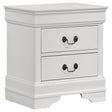 Louis Philippe White 2-drawer Nightstand Bedside Table by Coaster at Eve Furniture