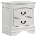Louis Philippe White 2-drawer Nightstand Bedside Table by Coaster at Eve Furniture