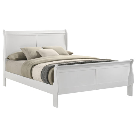 Louis Philippe White 47-inch Queen Sleigh Panel Bed by Coaster at Eve Furniture