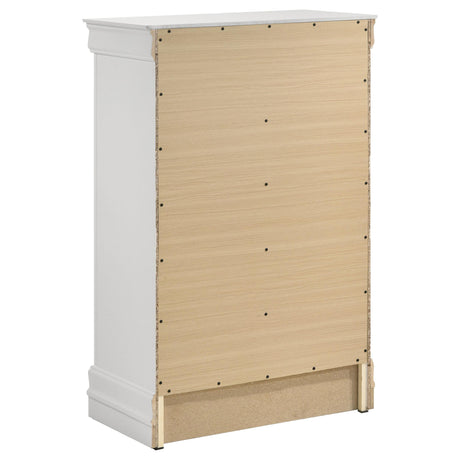 Louis Philippe 5-drawer Bedroom Chest White by Coaster at Eve Furniture