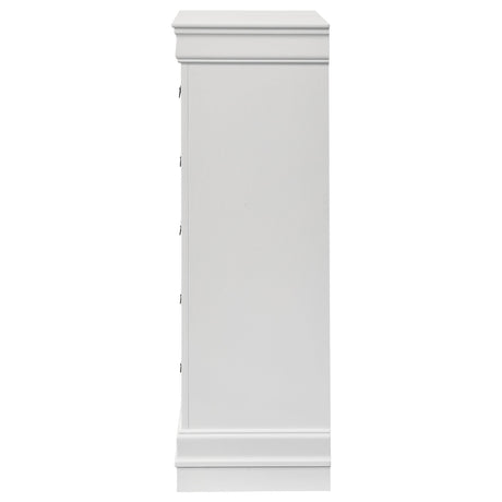 Louis Philippe 5-drawer Bedroom Chest White by Coaster at Eve Furniture