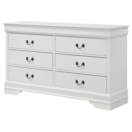 Louis Philippe White 6-drawer Dresser by Coaster at Eve Furniture