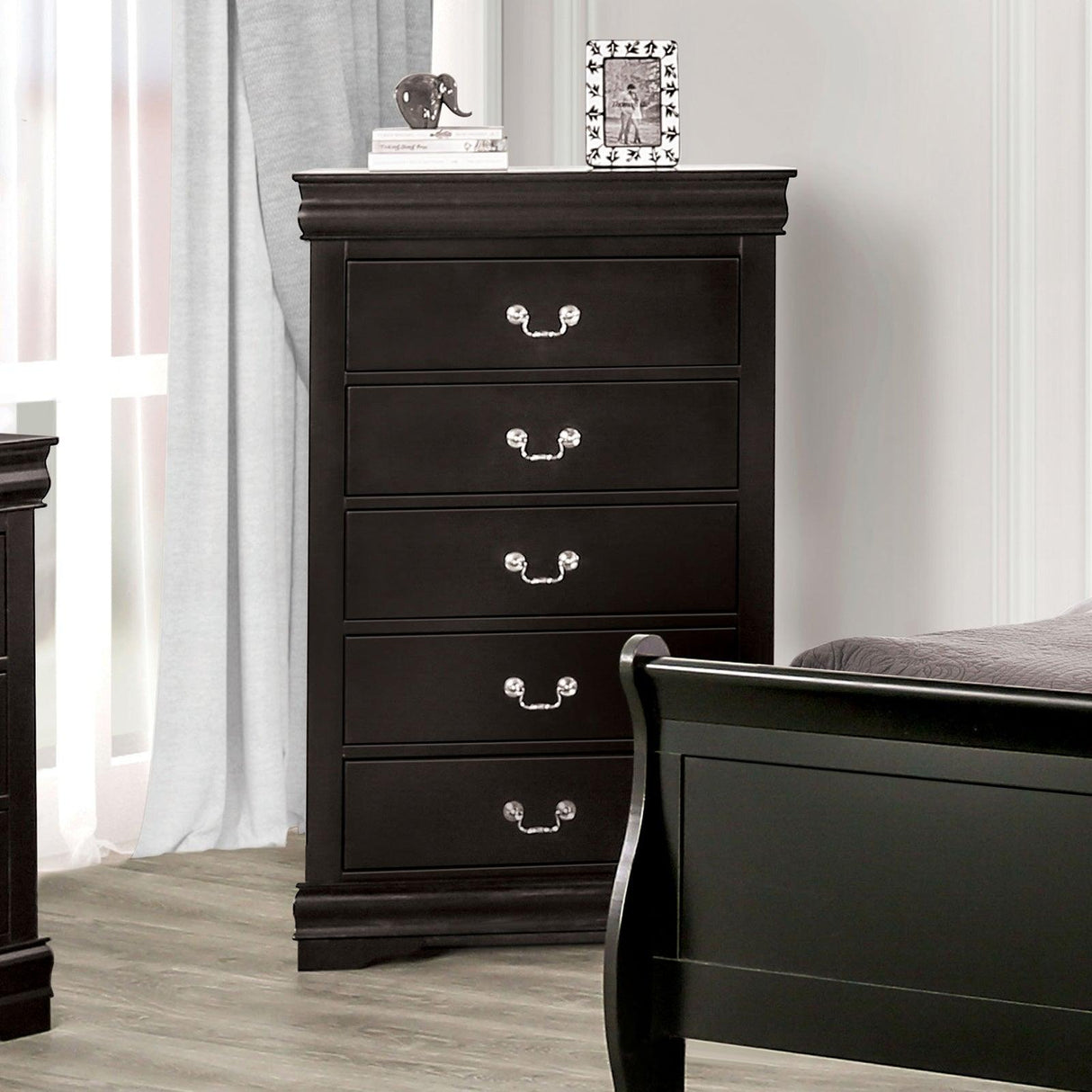 Louis Philippe Black Chest by Furniture of America at Eve Furniture
