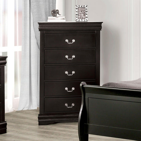 Louis Philippe Black Chest by Furniture of America at Eve Furniture