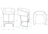 Louvre Barstool in Black (set of 2) by Manhattan Comfort at Eve Furniture