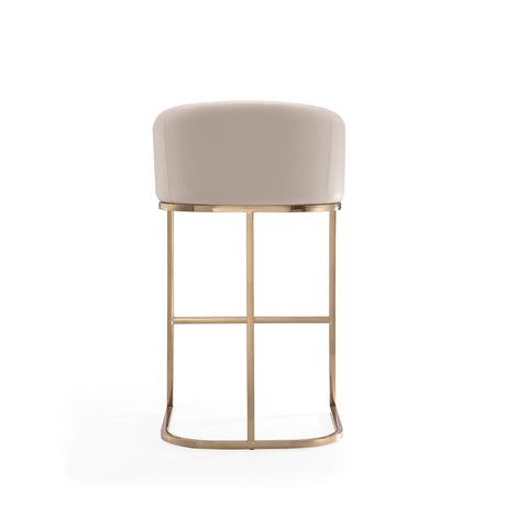 Louvre Barstool in Cream and Titanium Gold by Manhattan Comfort at Eve Furniture