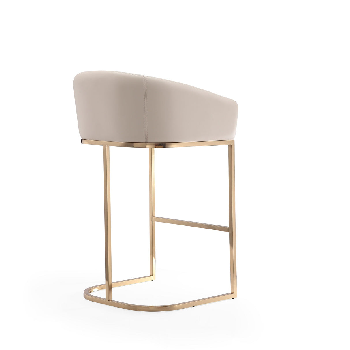 Louvre Barstool in Cream and Titanium Gold by Manhattan Comfort at Eve Furniture