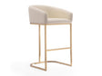 Louvre Barstool in Cream and Titanium Gold by Manhattan Comfort at Eve Furniture